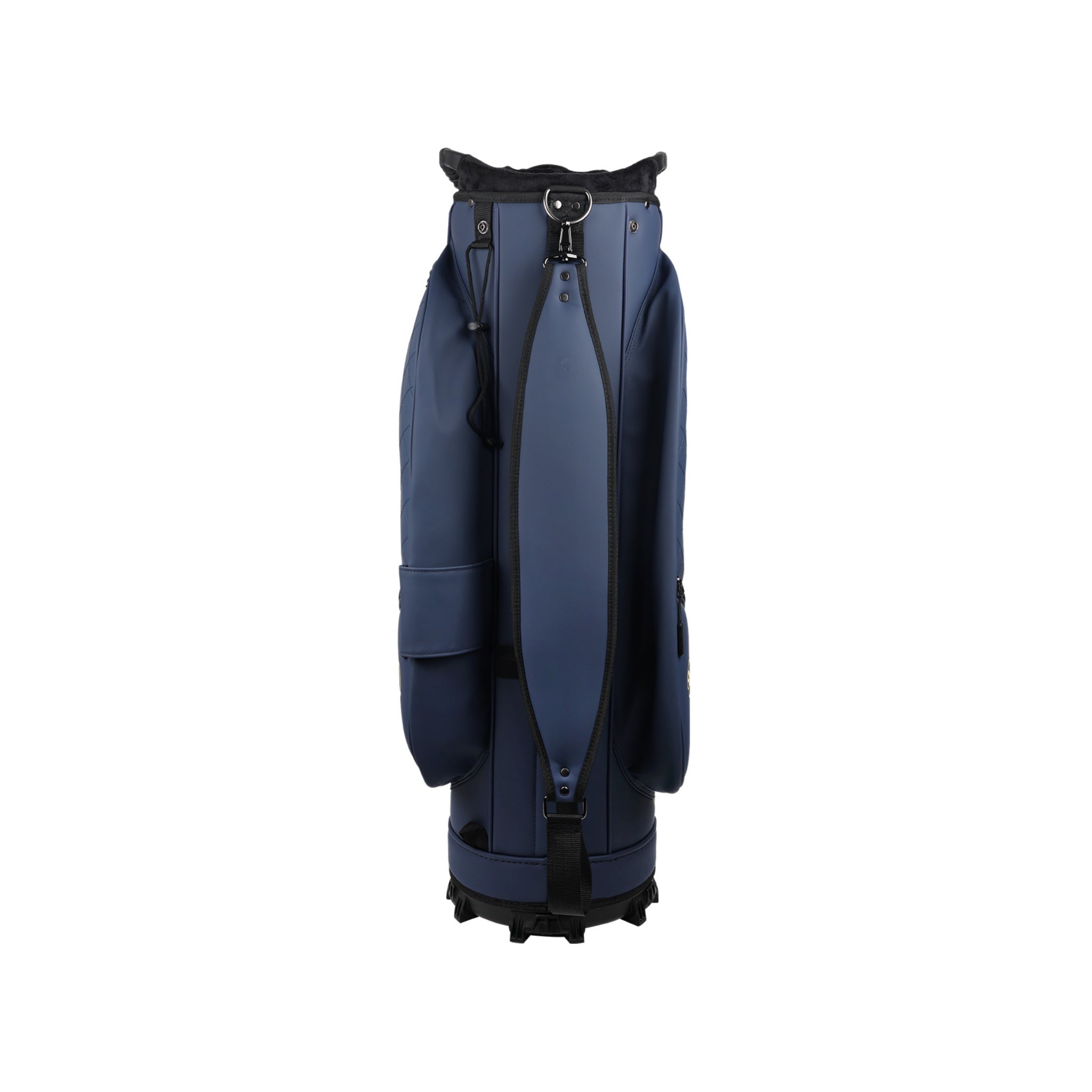 Gozo blue golf bag back view with shoulder strap and carry handle