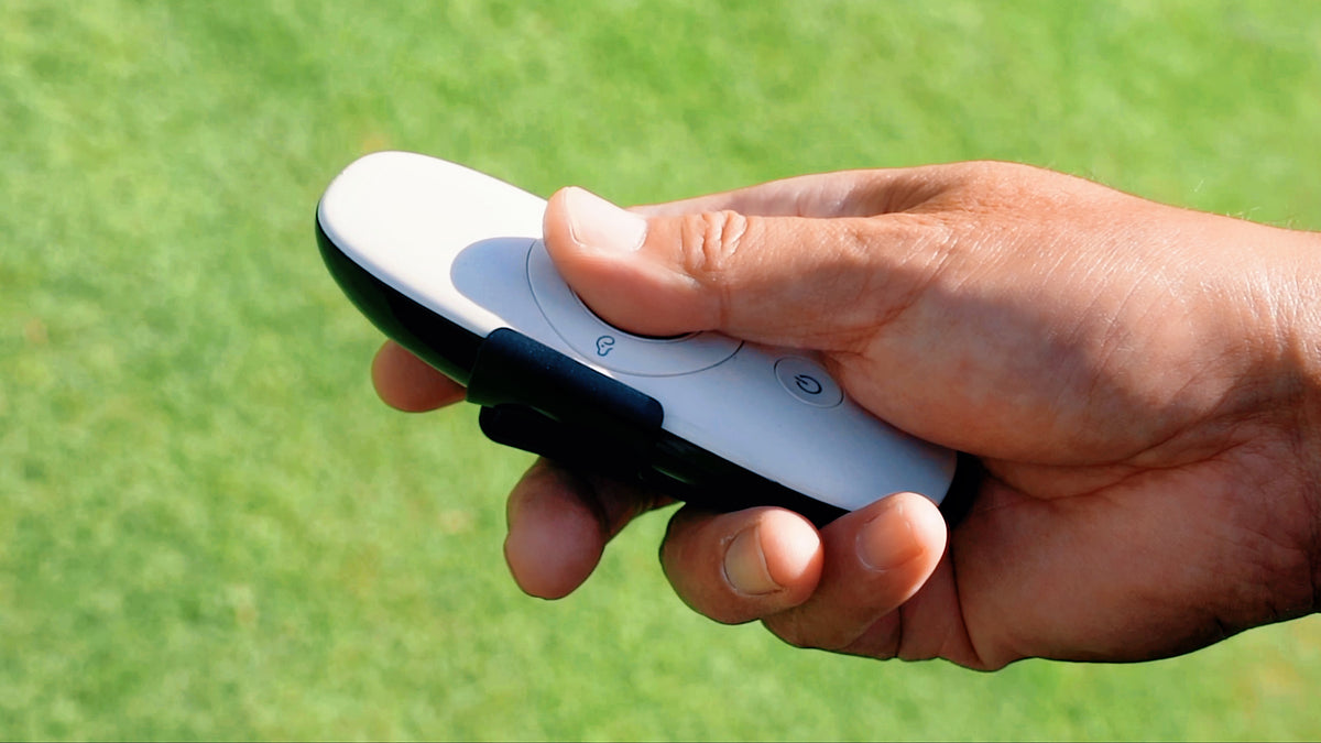 Gozo remote control in use on a golf course
